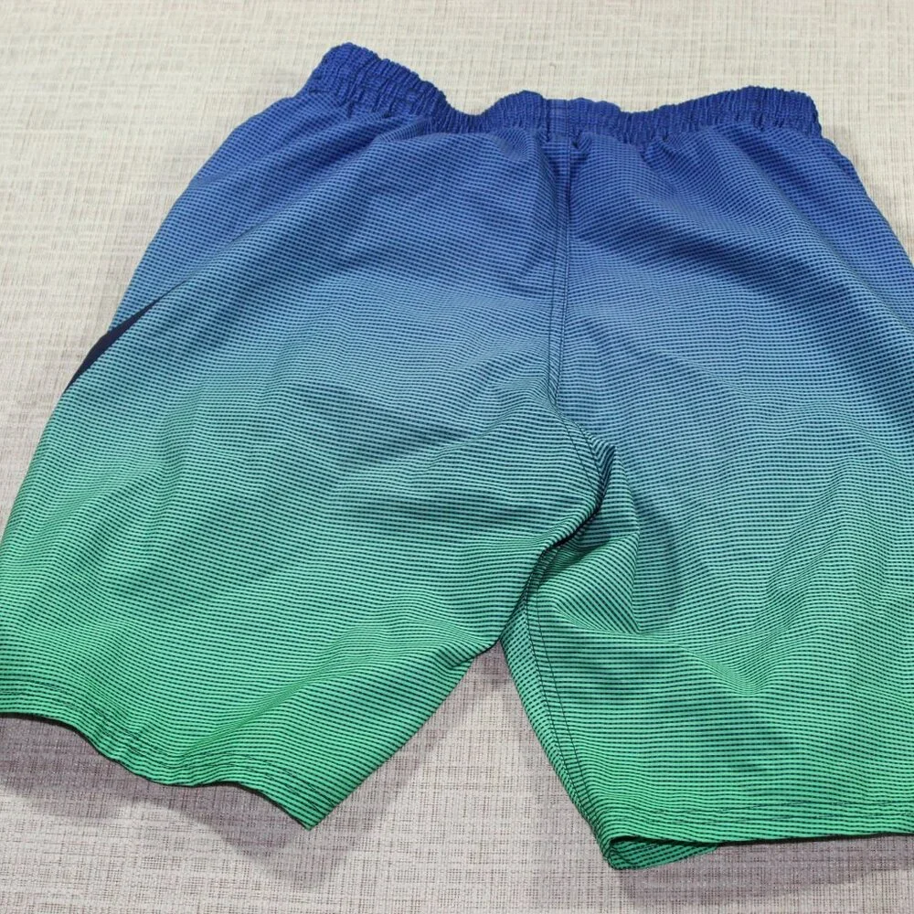 Nike Green and Blue Swim Trunks with Swoosh - LIKE NEW